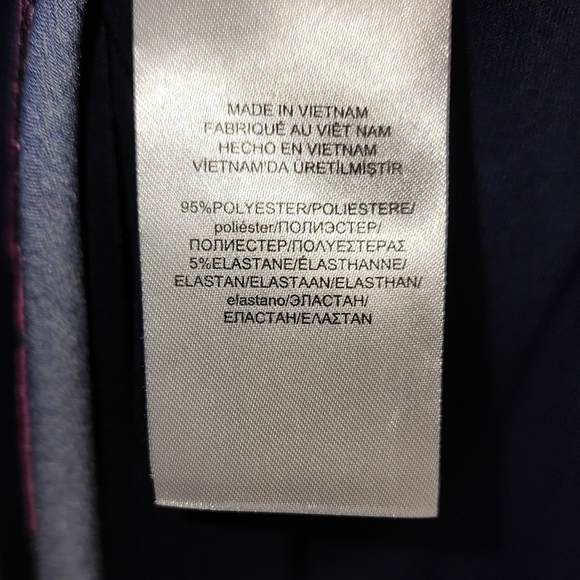 Lauren Ralph Lauren Navy Blue Floral Printed A-Line 3/4 Bell Sleeves 8 - Picture 9 of 12